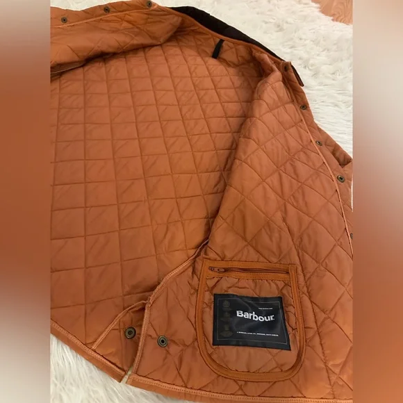 Barbour Liddesdale Quilted Orange Jacket - Picture 3 of 8